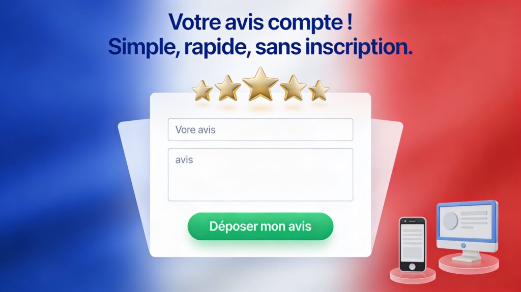 Partagez votre avis avec la communauté, simplement, rapidement et sans aucune inscription sur MON-AVIS-CLIENT.FR