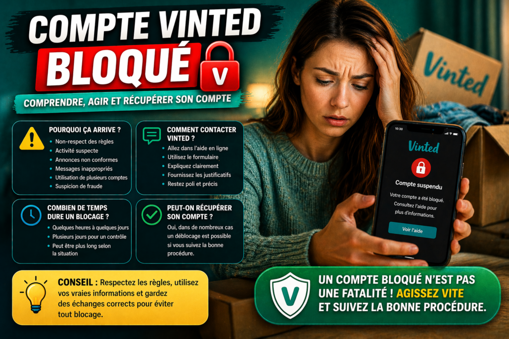Compte VINTED bloqué que faire ?